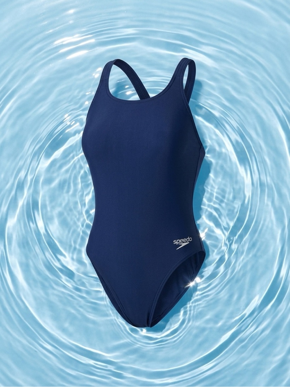 Speedo Solid Navy Performance One-Piece Swimsuit